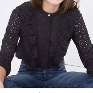 Madewell ruffle eyelet top